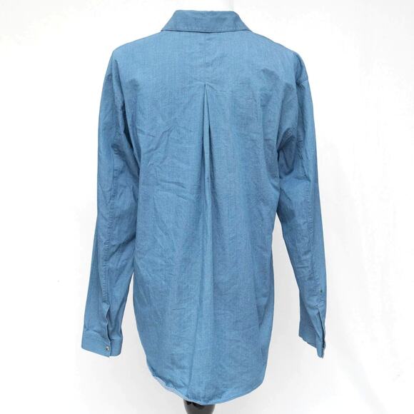 Lafayette 148 New York Long Sleeve Button Down Chambray Shirt Size Small - Picture 3 of 10